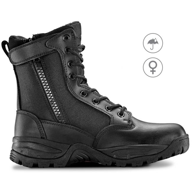 TAC FORCE 8" Women's Black Waterproof Tactical Boot with Zipper