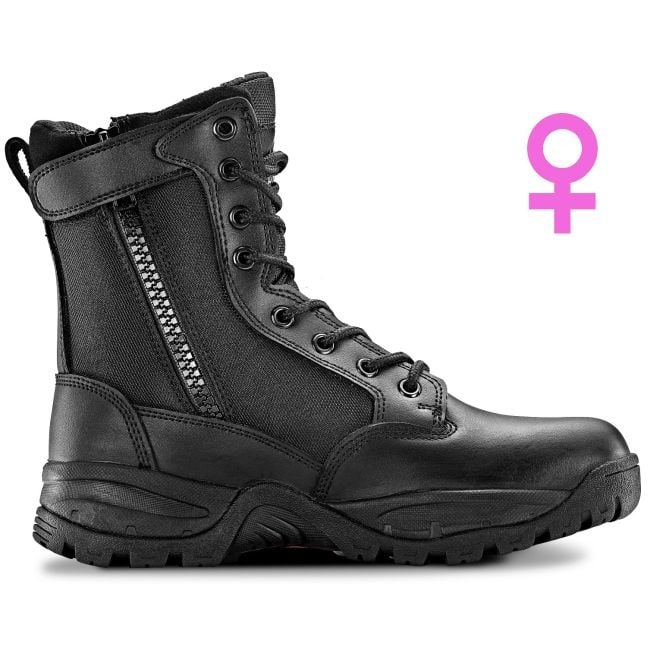 TAC FORCE 8" Women's Black Waterproof Tactical Boot with Zipper